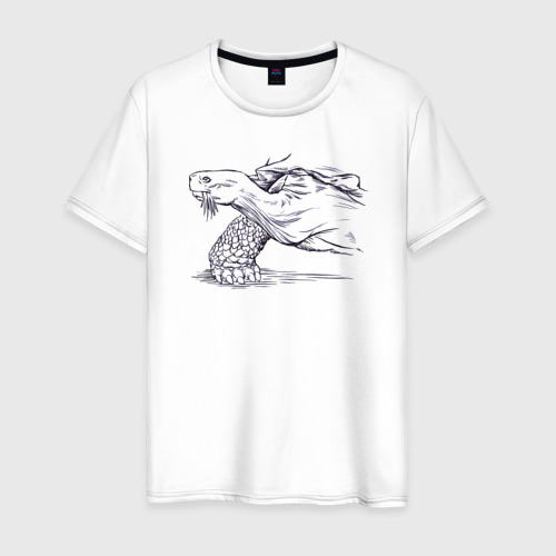 Мужская футболка из хлопка с принтом Черепаха сухопутная, вид спереди №1