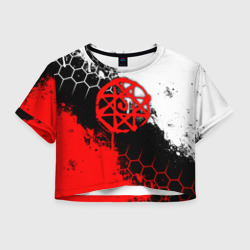 Женская футболка Crop-top 3D Печать Альфонса - стальной алхимик