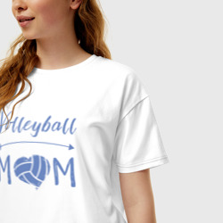 Женская футболка хлопок Oversize Мама волейбола - фото 2