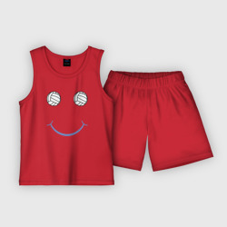 Волейбольный позитив – Детская пижама с шортами хлопок с принтом купить со скидкой в -20%