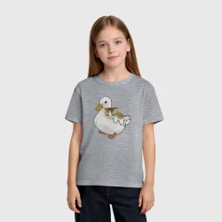 Детская футболка хлопок Утка с  другом котёнком - фото 2