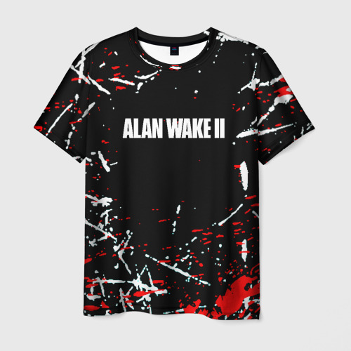 Мужская футболка с принтом Alan Wake 2 писатель, вид спереди №1