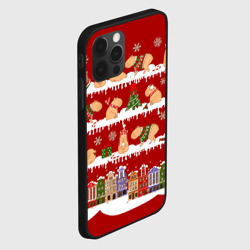 Чехол для iPhone 12 Pro Капибара с семьей на Новый год - фото 2