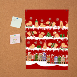 Постер Капибара с семьей на Новый год - фото 2