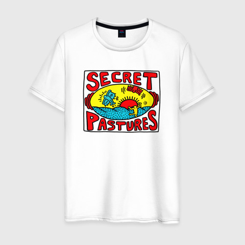 Мужская футболка хлопок Secret pastures, цвет белый