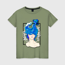 Aquarius-водолей – Женская футболка хлопок с принтом купить со скидкой в -20%