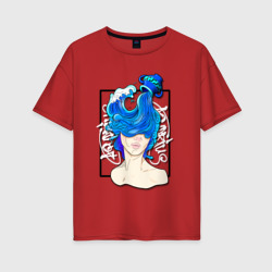 Женская футболка хлопок Oversize Aquarius-водолей