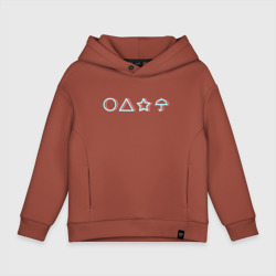 Детское худи Oversize хлопок Знаки с печения - Игра в кальмара