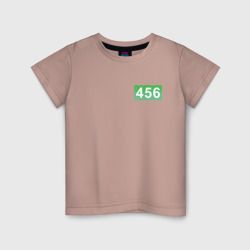 Номер 456 - Игра в кальмара – Светящаяся детская футболка с принтом купить со скидкой в -20%