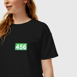 Женская футболка хлопок Oversize Номер 456 - Игра в кальмара - фото 2