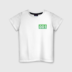 Светящаяся детская футболка Номер 001 - Игра в кальмара