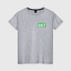 Светящаяся женская футболка Номер 067 - Игра в кальмара