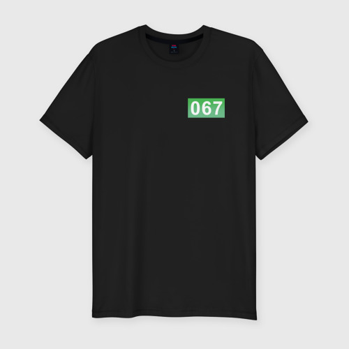 Мужская футболка хлопок Slim Номер 067 - Игра в кальмара, цвет черный