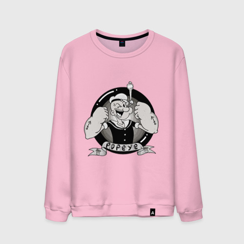 Мужской свитшот хлопок Popeye - gym, цвет светло-розовый