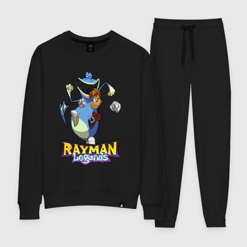 Женский костюм хлопок Rayman and Globox fight, цвет черный