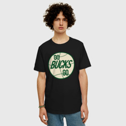 Мужская футболка хлопок Oversize Go bucks go - фото 2