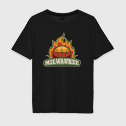 Мужская футболка хлопок Oversize Milwaukee fire