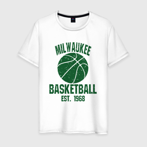 Мужская футболка хлопок Milwaukee basketball 1968, цвет белый