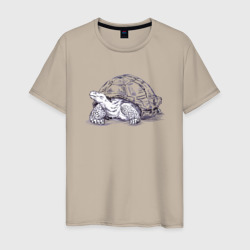 Черепаха любопытная – Мужская футболка хлопок с принтом купить со скидкой в -20%
