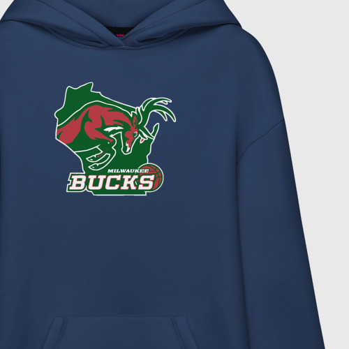 Худи SuperOversize хлопок Milwaukee bucks, цвет темно-синий - фото 3