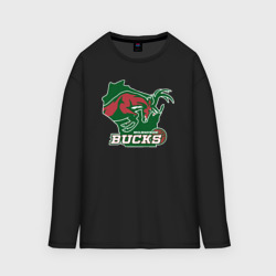 Мужской лонгслив oversize хлопок Milwaukee bucks