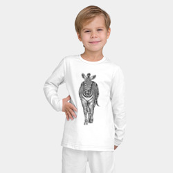 Детская пижама с лонгсливом хлопок Зебра спереди - фото 2