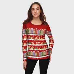 Женский лонгслив 3D Капибара на Новый год - фото 2