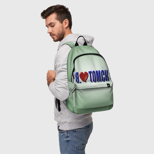 Рюкзак 3D с принтом Я люблю Томск, фото на моделе #1