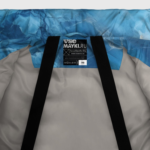 Зимняя куртка для мальчиков 3D с принтом Синий мрамор, фото #5