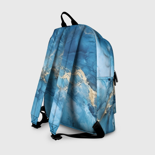 Рюкзак 3D с принтом Синий мрамор, вид сзади #1