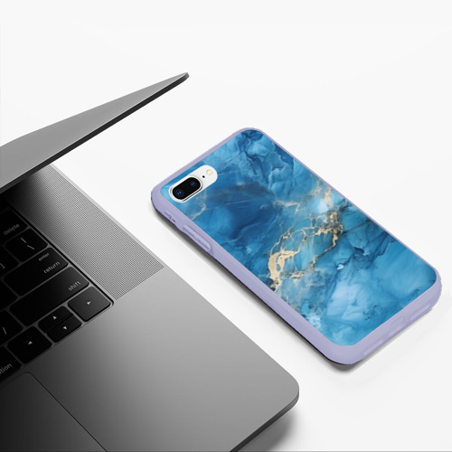 Чехол для iPhone 7Plus/8 Plus матовый с принтом Синий мрамор, фото #5
