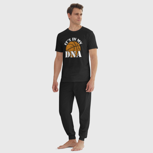 Мужская пижама хлопок ДНК баскетбола, цвет черный - фото 5