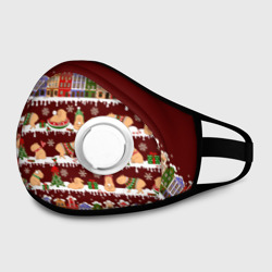 Маска из неопрена Капибара с семьей зимой