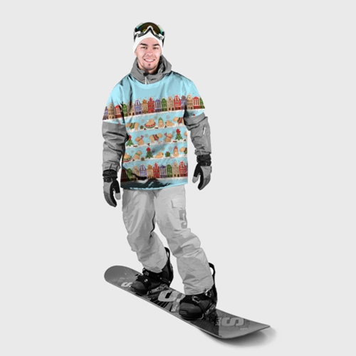 Накидка на куртку 3D Капибара с семьей на прогулке
