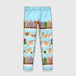 Детские леггинсы 3D Капибара с семьей на прогулке