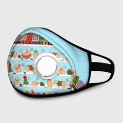 Маска из неопрена Капибара с семьей на прогулке