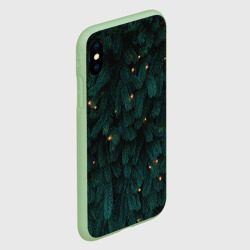 Чехол для iPhone XS Max матовый Ёлка и гирлянды - фото 2