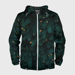 Мужская ветровка 3D Ёлка и гирлянды