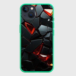 Черные камни с красными кристаллами  – Чехол для iPhone 14 Plus с принтом купить