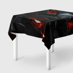 Черные камни с красными кристаллами  – Скатерть 3D с принтом купить