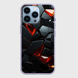 Черные камни с красными кристаллами  – Чехол для iPhone 14 Pro с принтом купить