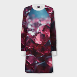 Фиолетовые и  розовые алмазы  – Женское платье-свитшот 3D с принтом купить