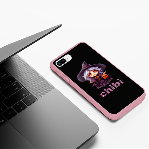 Чехол для iPhone 7Plus/8 Plus матовый Чиби ведьма, цвет баблгам - фото 5