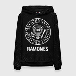 Женская толстовка 3D Ramones glitch на темном фоне