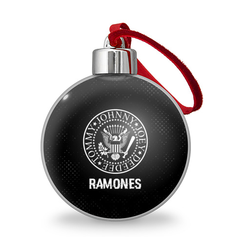 Ёлочный шар Ramones glitch на темном фоне
