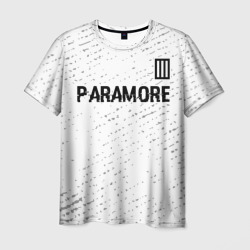 Мужская футболка 3D Paramore glitch на светлом фоне посередине