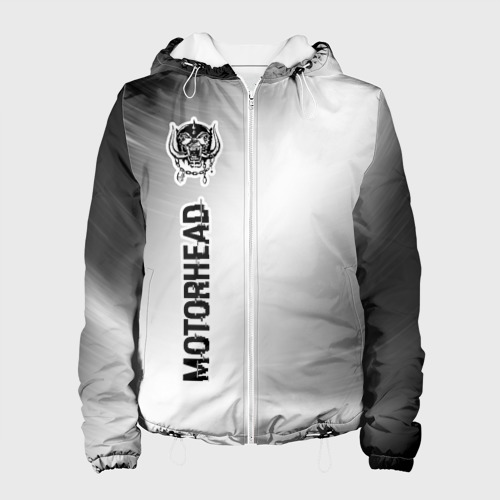 Женская куртка 3D Motorhead glitch на светлом фоне по-вертикали, цвет белый