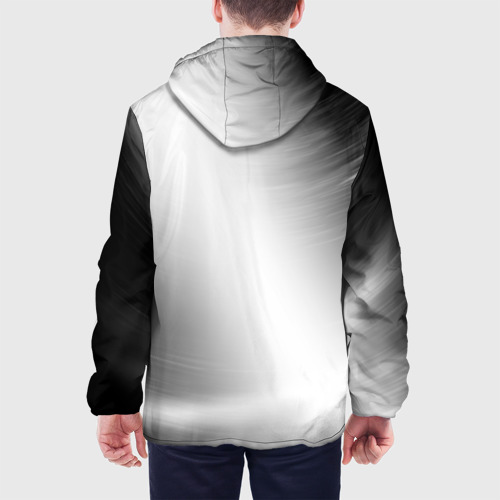 Мужская куртка 3D с принтом Motorhead glitch на светлом фоне по-вертикали, вид сзади #2