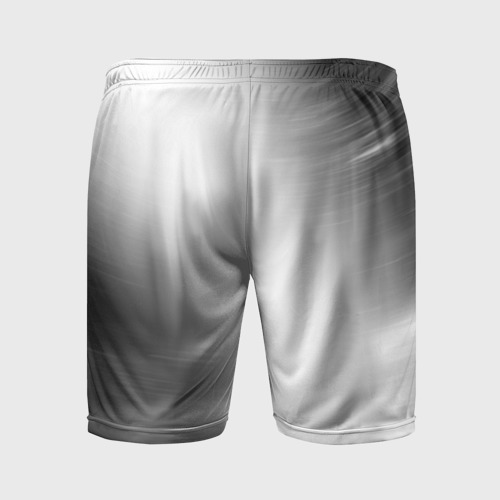 Мужские шорты спортивные с принтом Motorhead glitch на светлом фоне по-вертикали, вид сзади #1