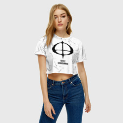 Женская футболка Crop-top 3D Ozzy Osbourne glitch на светлом фоне - фото 2
